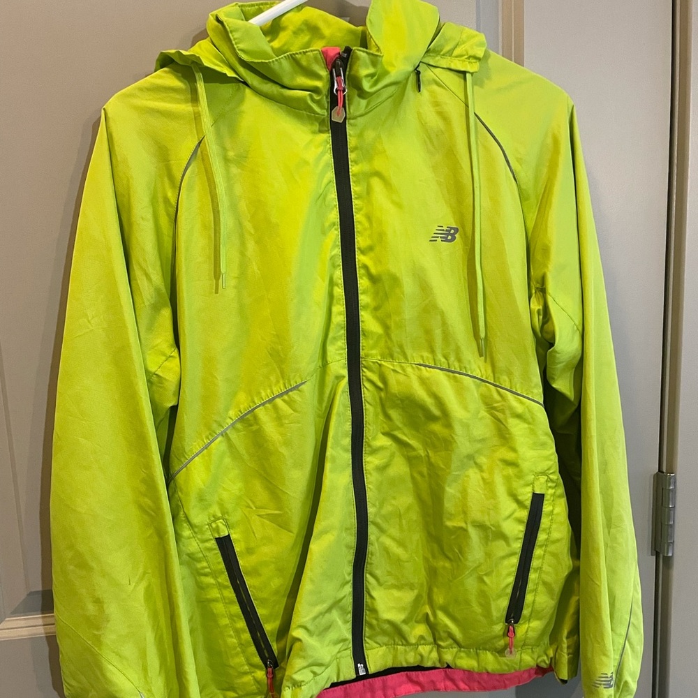 Bright green New Balance windbreaker jacket